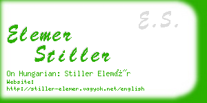 elemer stiller business card